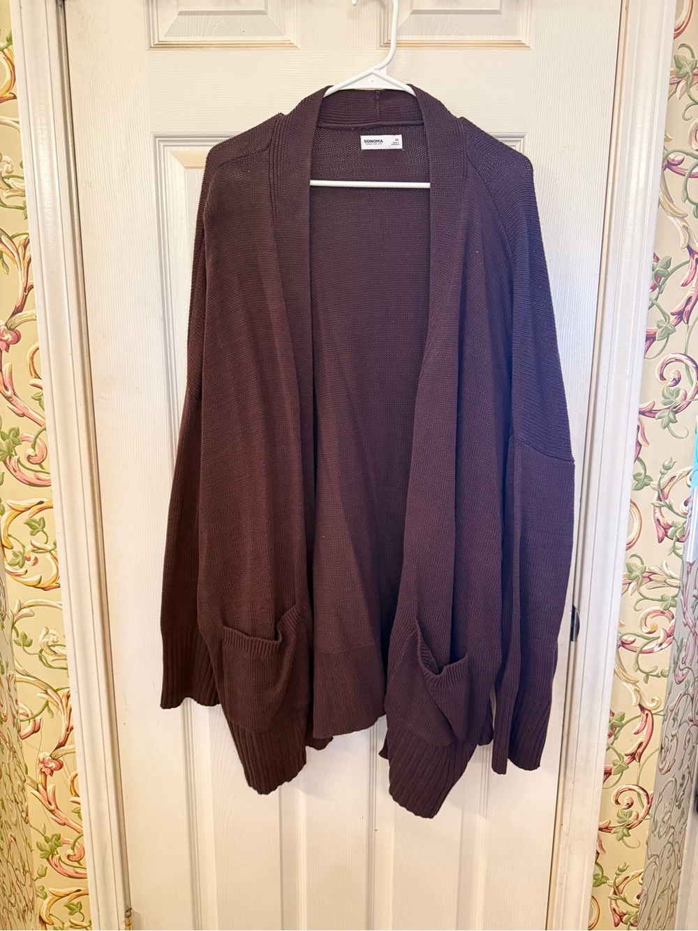 Sonoma Brown Open-Front Women's Cardigan - Picture 1 of 7